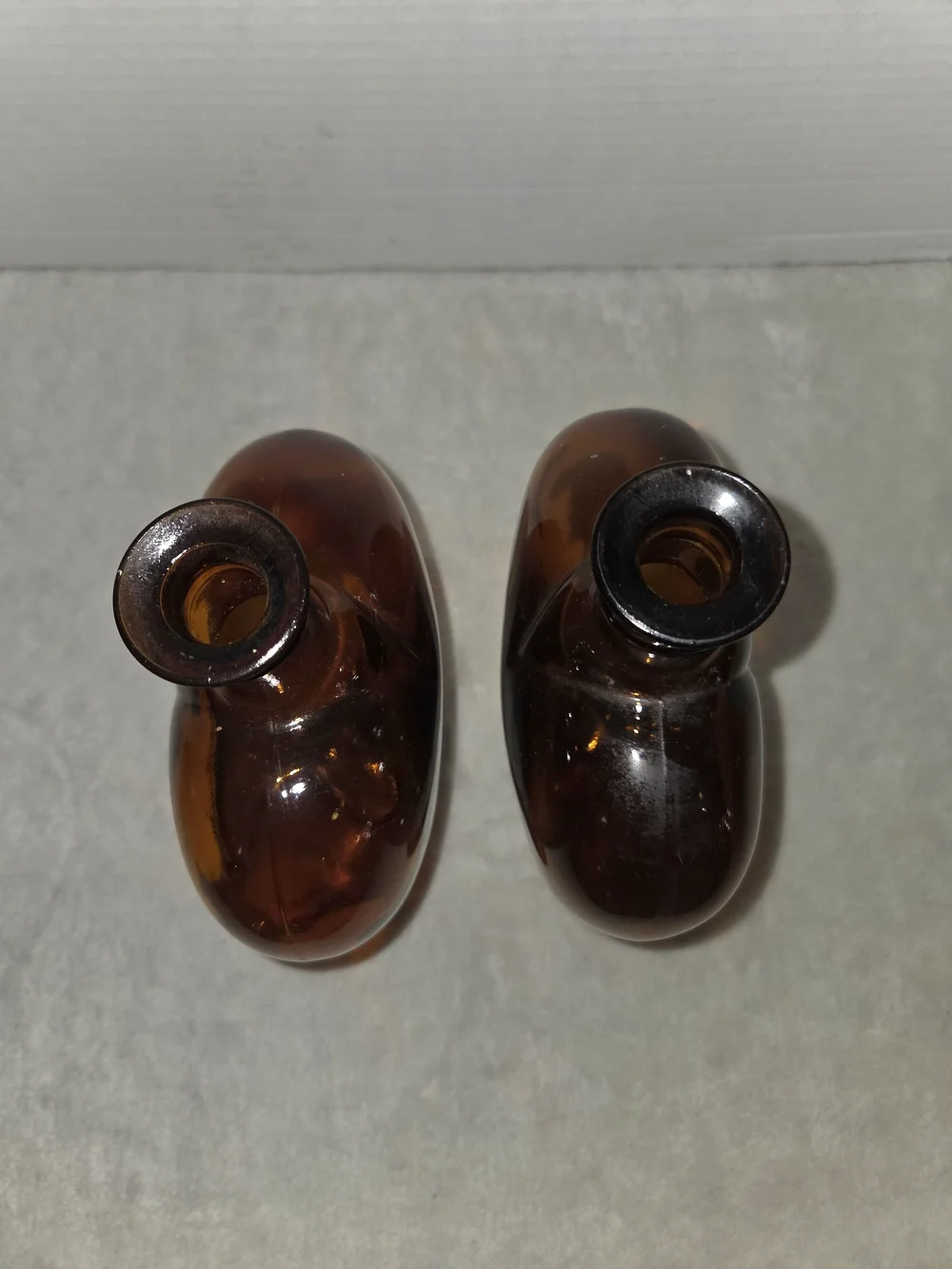 Two Vintage PAUL MASSON Pressed Glass Amber Heart Shaped 8